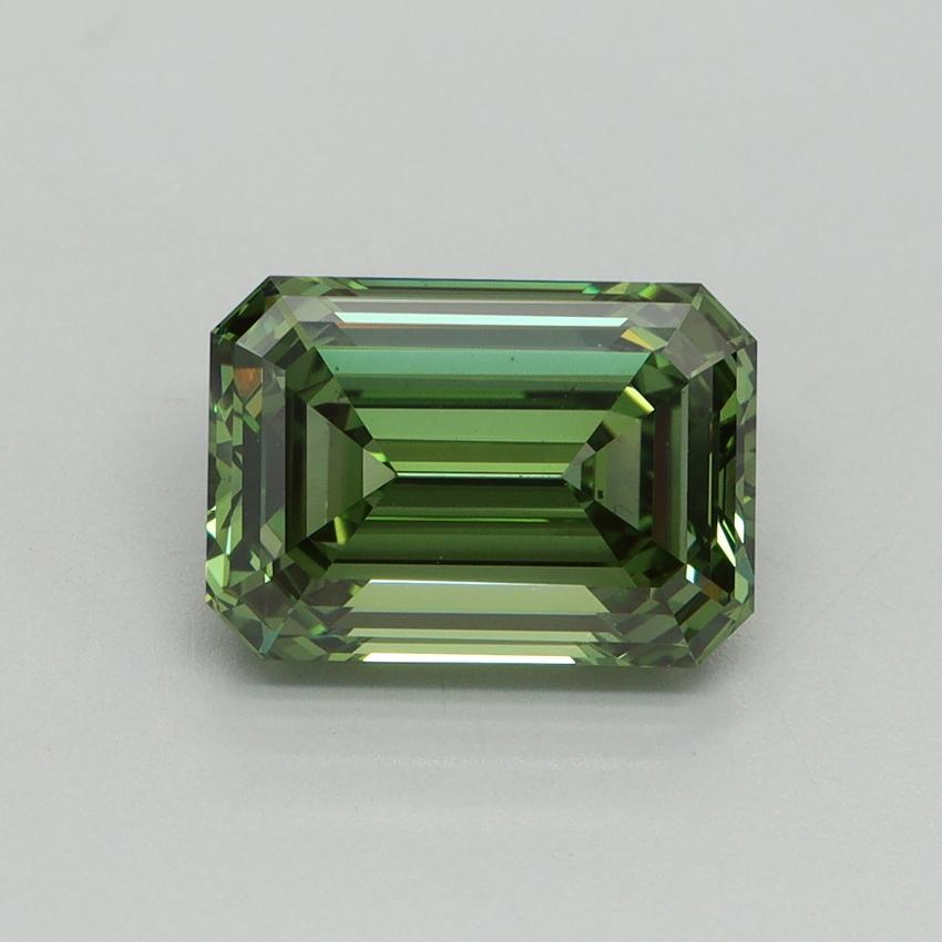 3.05 Ct. Fancy Vivid Green Emerald Lab Grown Diamond