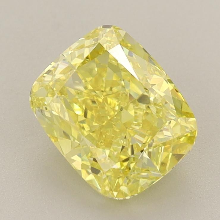 1.73 Ct. Fancy Vivid  Yellow Cushion Lab Grown Diamond