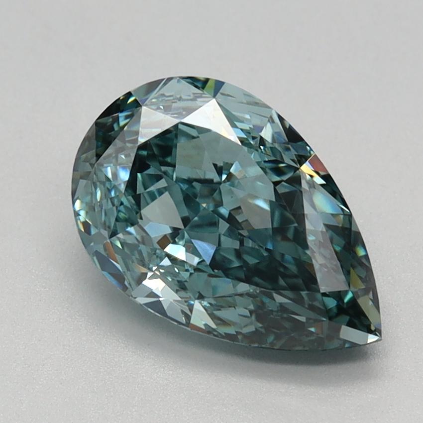 1.55 Ct. Fancy  Vivid Green Pear Lab Grown Diamond