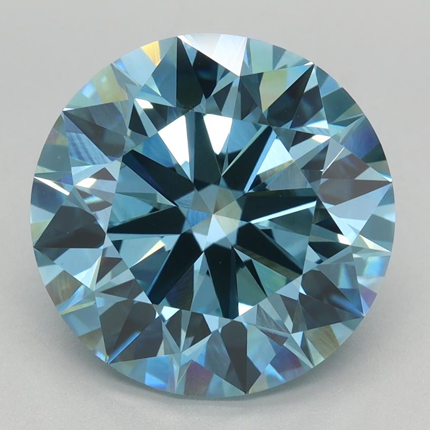 5.09 Ct. Fancy Vivid Blue Round Lab Grown Diamond