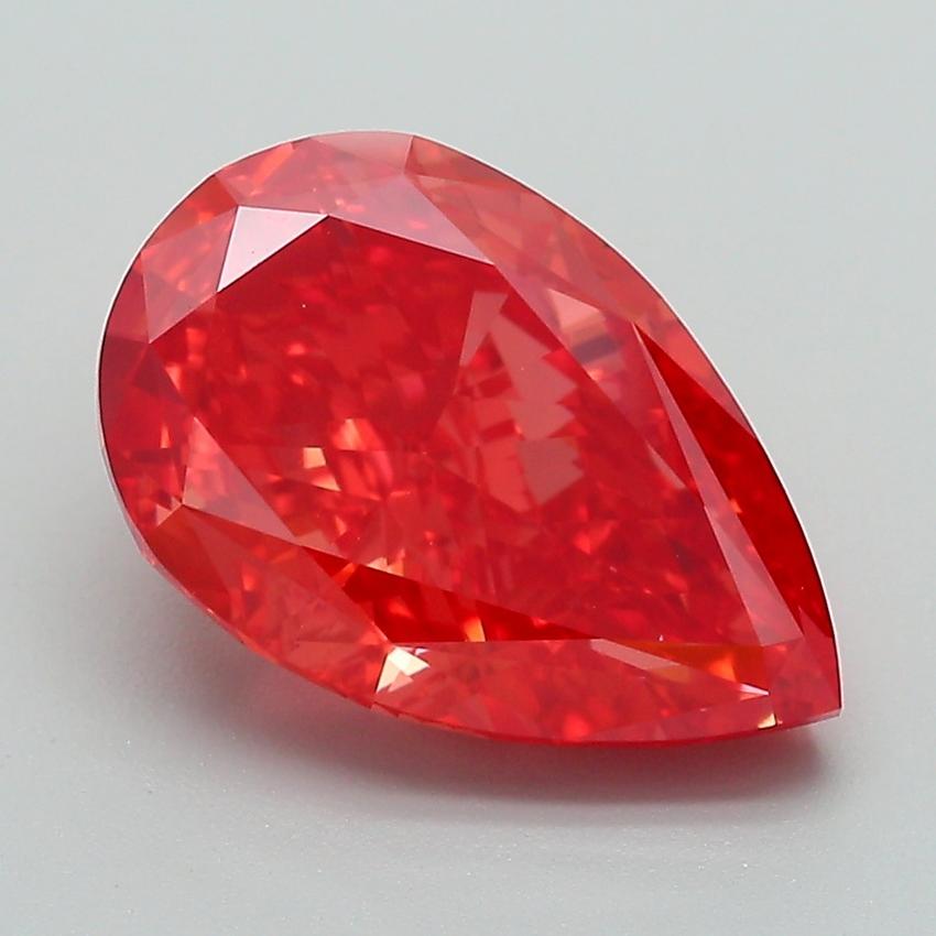 4.18 Ct. Fancy Vivid Orangy Pink Pear Lab Grown Diamond