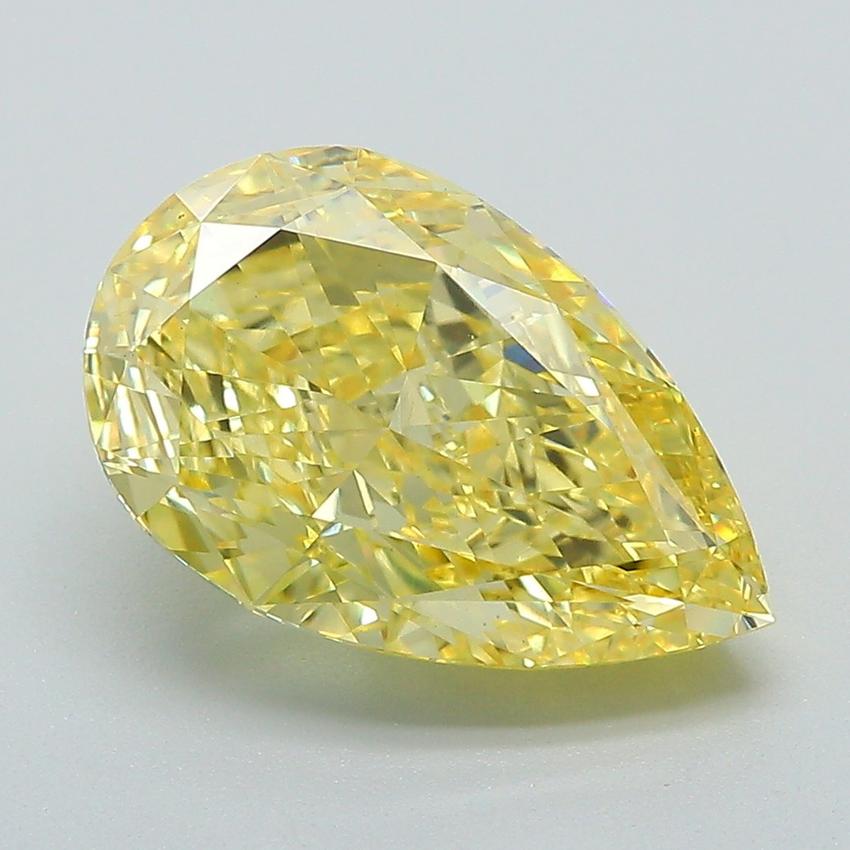 4.11 Ct. Fancy Intense Yellow Pear Lab Grown Diamond