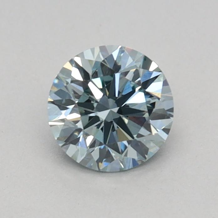 0.42 Ct. Fancy Intense Greenish Blue Round Lab Grown Diamond
