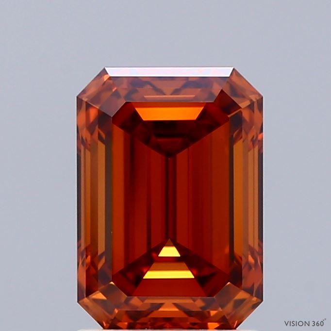 2.02 Ct. Fancy Vivid Orange Emerald Lab Grown Diamond