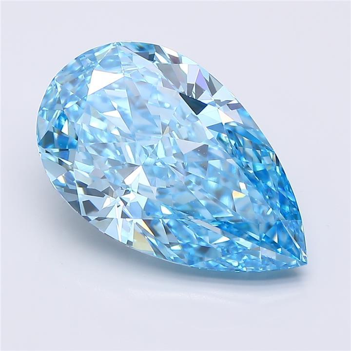 6.08 Ct. Fancy Vivid Blue Pear Lab Grown Diamond