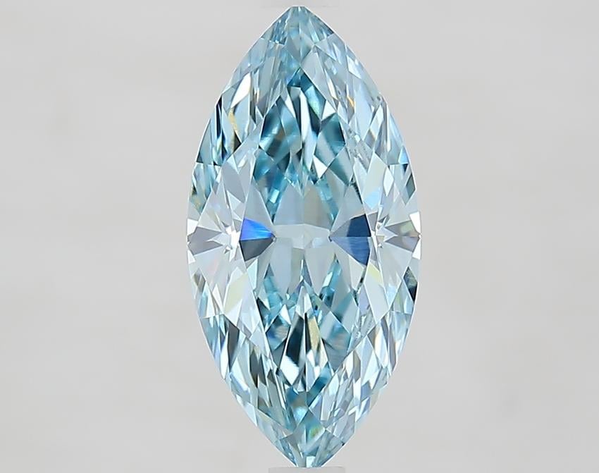 2.10 Ct. Fancy Vivid Greenish Blue Marquise Lab Grown Diamond