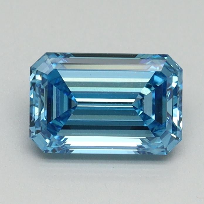 0.96 Ct. Fancy Vivid Blue Emerald Lab Grown Diamond