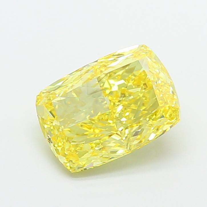 4.54 Ct. Fancy Vivid Yellow Cushion Lab Grown Diamond