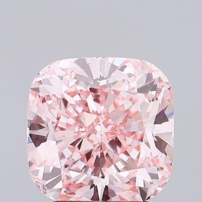 2.76 Ct. Fancy Vivid Pink Cushion Lab Grown Diamond