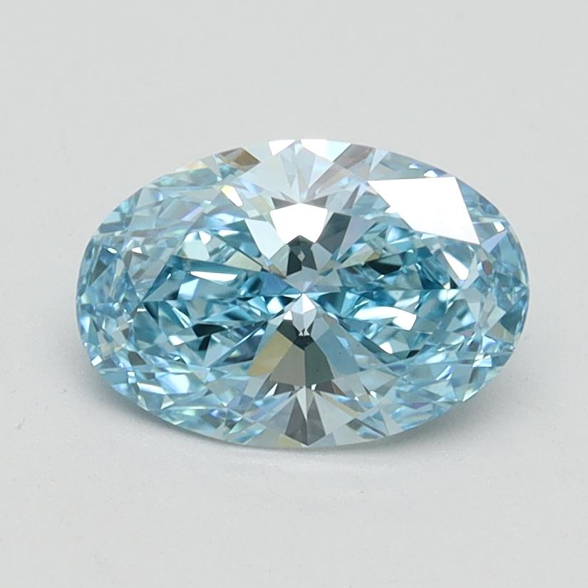 1.1 Ct. Fancy Vivid Blue Oval Lab Grown Diamond