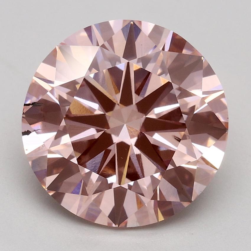 3.18 Ct. Fancy Intense Pink Round Lab Grown Diamond