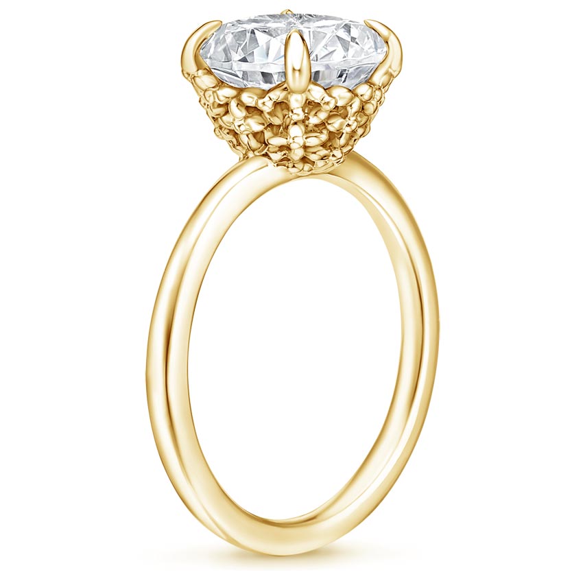 18K Yellow Gold Floral Lattice Ring, large side view