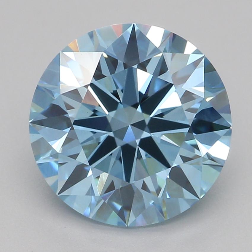 2.03 Ct. Fancy Vivid Blue Round Lab Grown Diamond