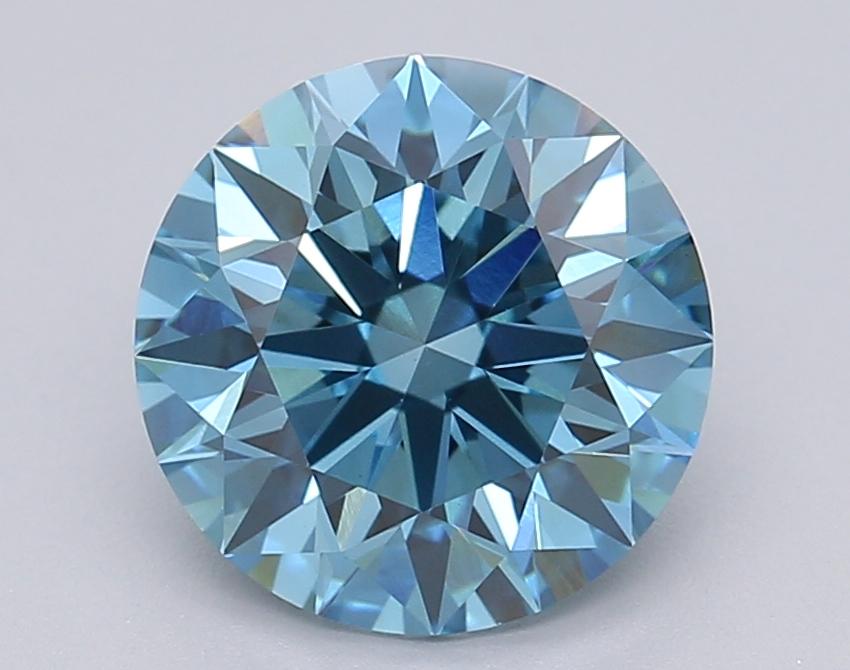 2.05 Ct. Fancy Vivid Blue Round Lab Grown Diamond