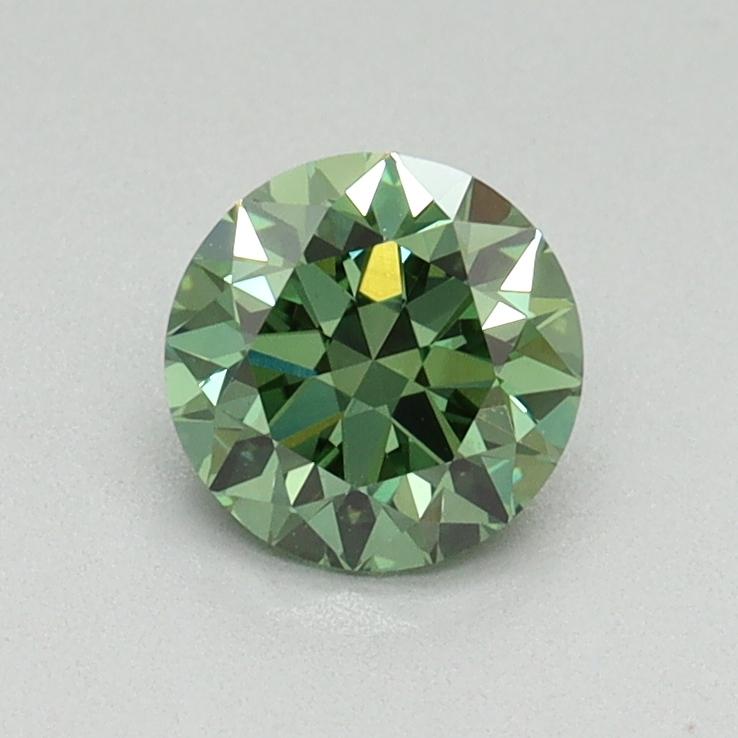 0.68 Ct. Fancy Vivid Green Round Lab Grown Diamond
