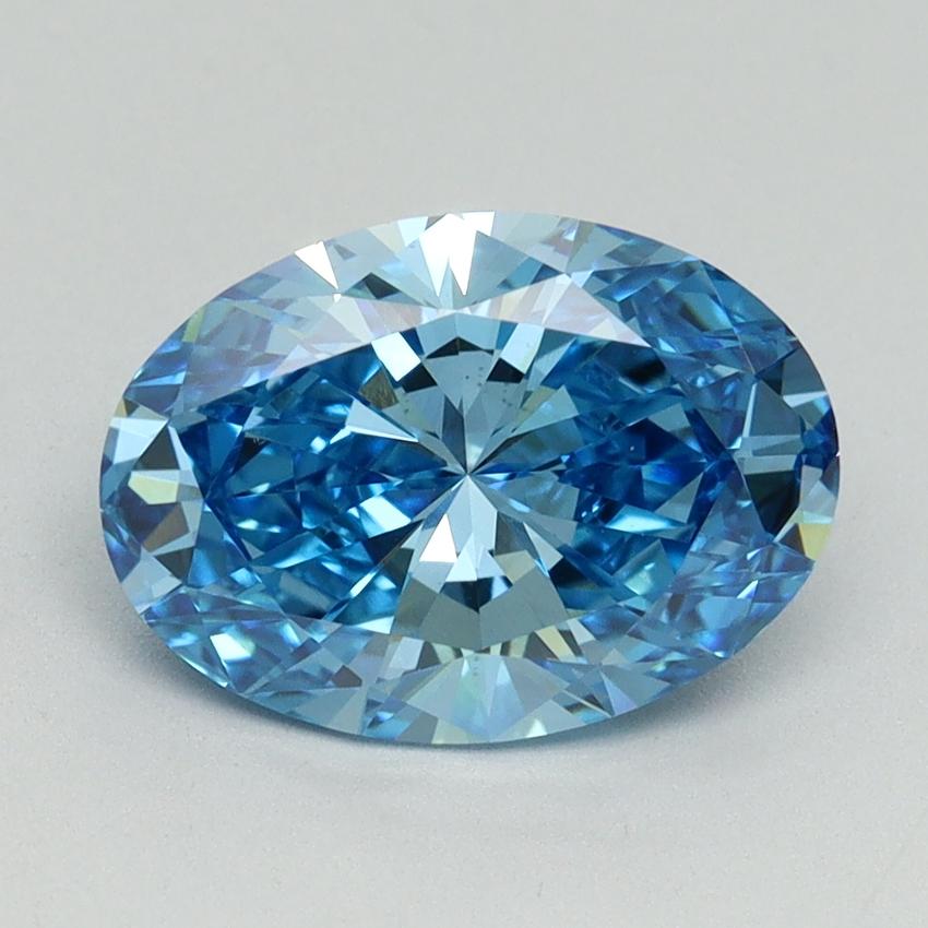 2.20 Ct. Fancy Vivid Blue Oval Lab Grown Diamond