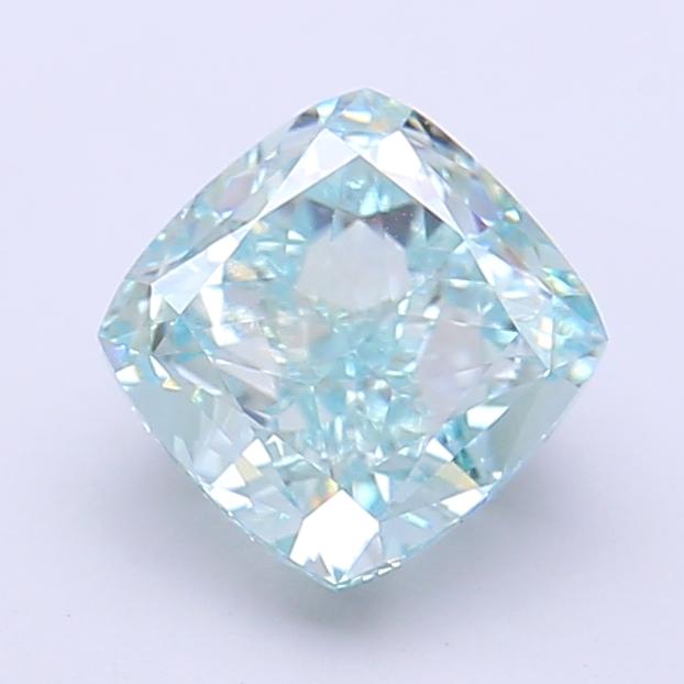 2.02 Ct. Fancy Intense  Green Cushion Lab Grown Diamond