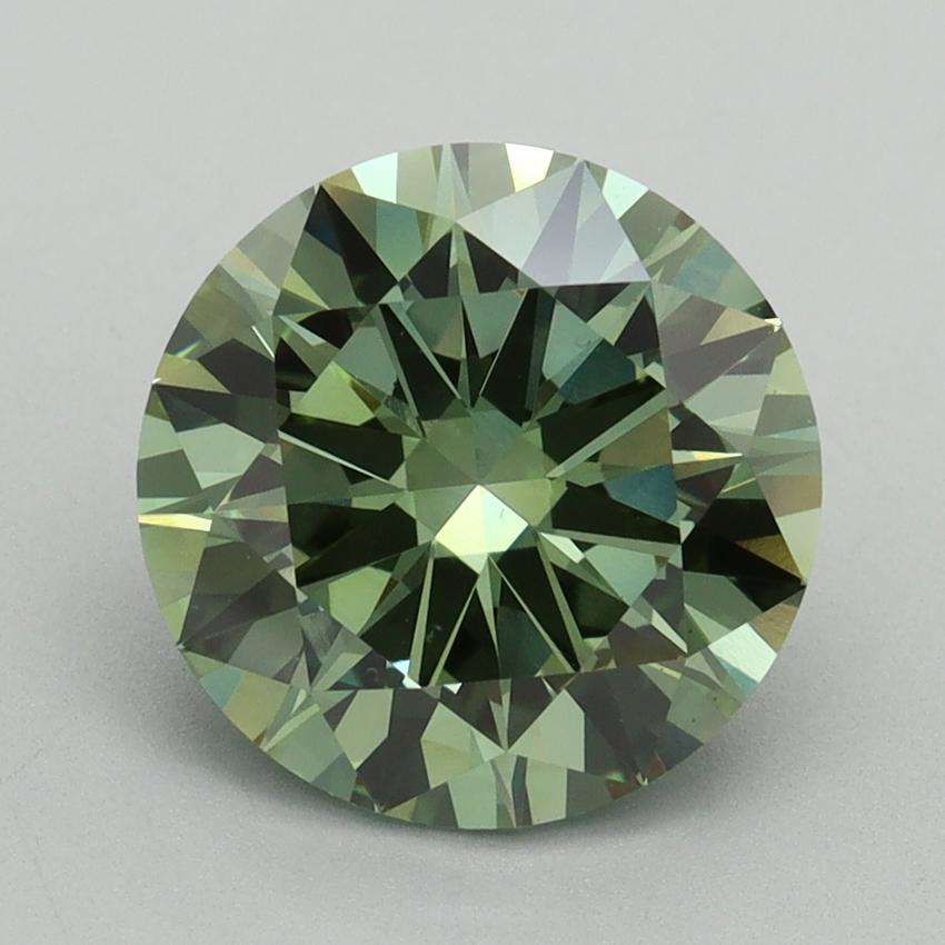 3.01 Ct. Fancy Vivid Green Round Lab Grown Diamond