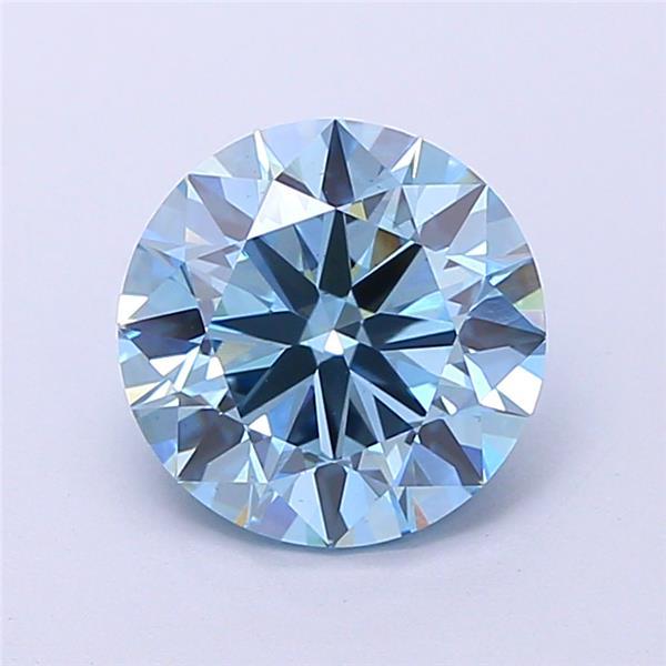 2.53 Ct. Fancy Vivid Blue Round Lab Grown Diamond