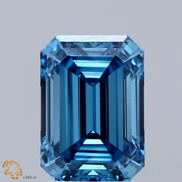 2.67 Ct. Fancy Vivid Blue Emerald Lab Grown Diamond