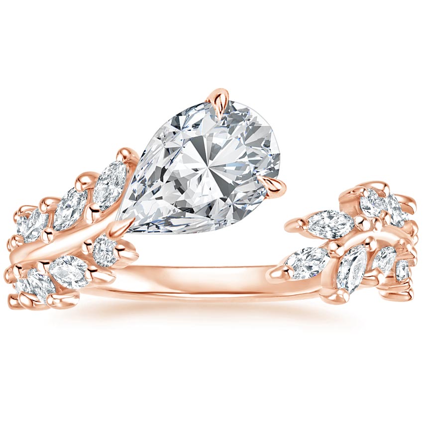 Asymmetrical Diamond Leaf Engagement Ring Sweeping Ivy Brilliant Earth