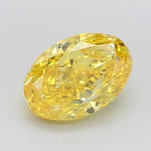 0.81 Ct. Fancy Vivid Yellow Oval Lab Grown Diamond