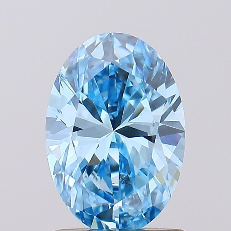 1.05 Ct. Fancy Vivid Blue Oval Lab Grown Diamond