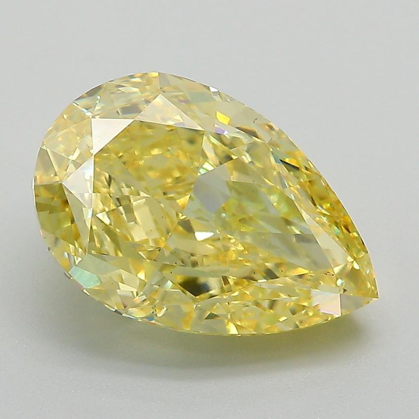 4.69 Ct. Fancy Vivid Yellow Pear Lab Grown Diamond