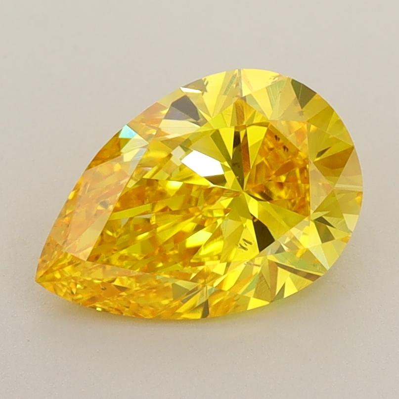 1.51 Ct. Fancy Vivid  Yellow Pear Lab Grown Diamond