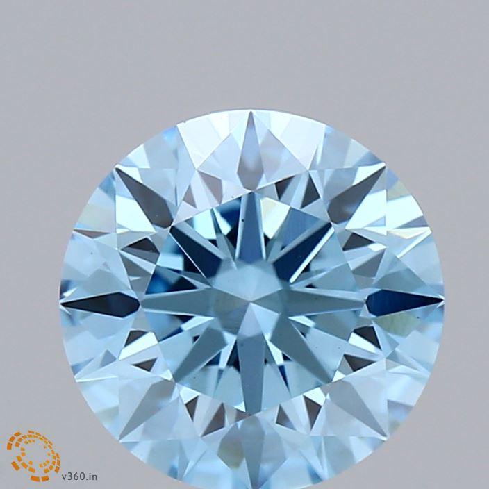 2.40 Ct. Fancy Vivid Blue Round Lab Grown Diamond