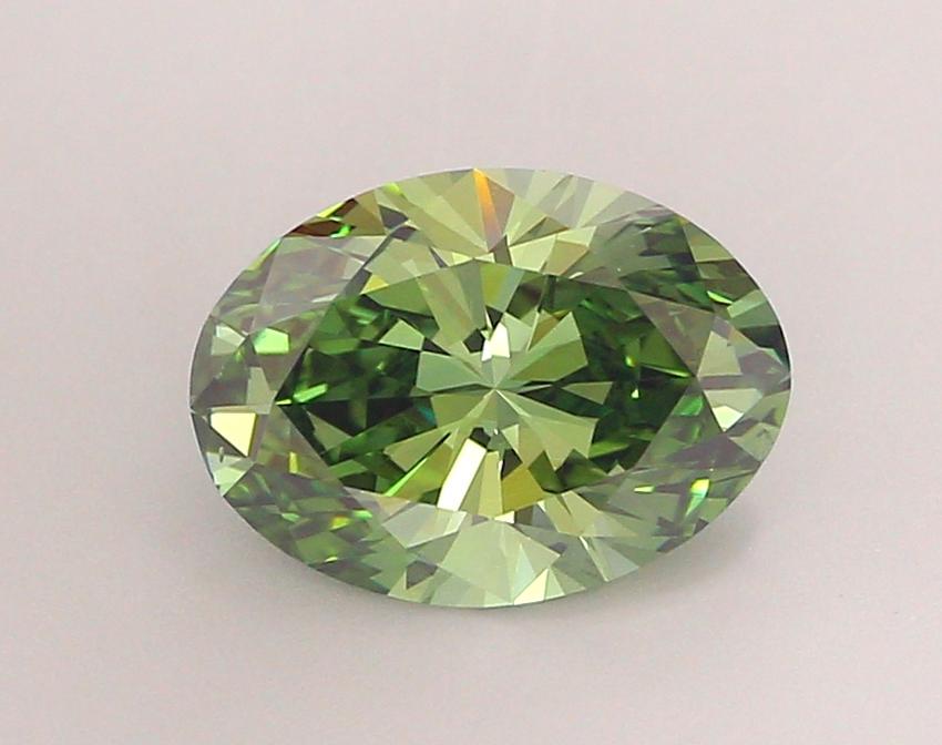 2.28 Ct. Fancy Vivid Green Oval Lab Grown Diamond