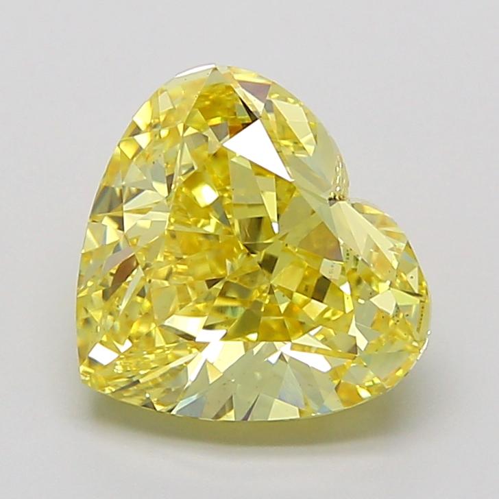 4.09 Ct. Fancy Intense None Yellow Heart Lab Grown Diamond