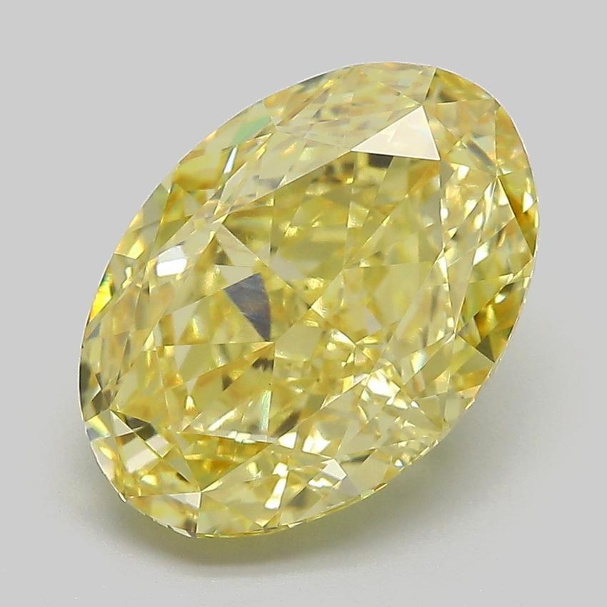 5.08 Ct. Fancy Vivid Yellow Oval Lab Grown Diamond