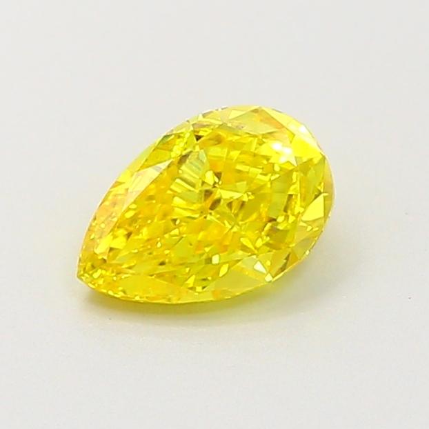 0.59 Ct. Fancy Vivid  Yellow Pear Lab Grown Diamond