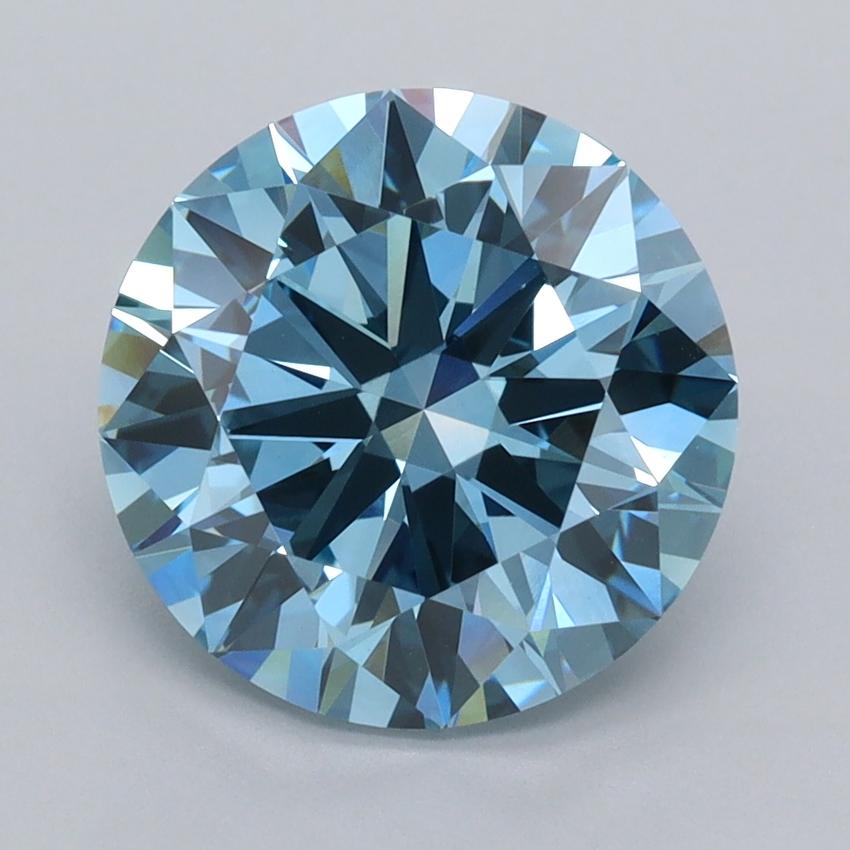 3.50 Ct. Fancy Vivid  Blue Round Lab Grown Diamond
