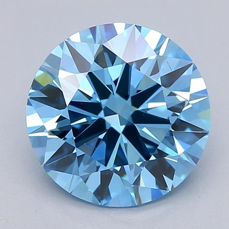 1.50 Ct. Fancy Vivid  Blue Round Lab Grown Diamond