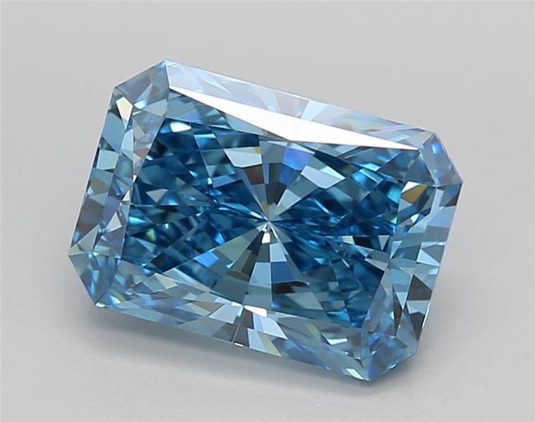 3.02 Ct. Fancy Vivid Blue Radiant Lab Grown Diamond