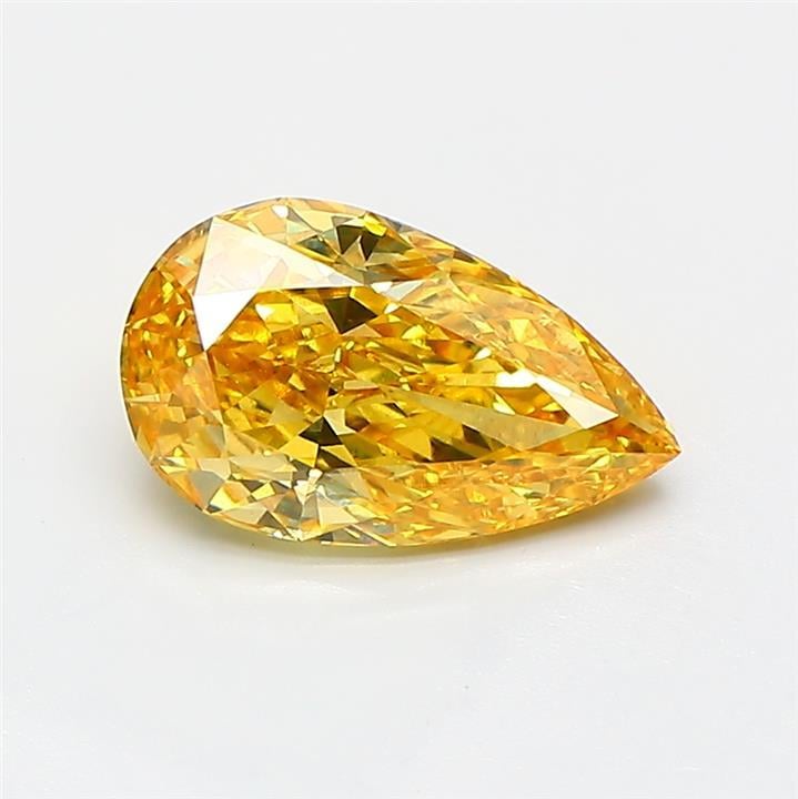 1.32 Ct. Fancy Vivid Yellow Pear Lab Grown Diamond
