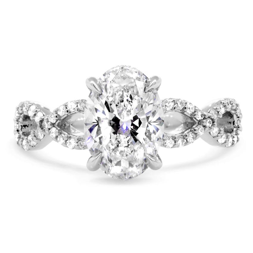 Custom Twisting Oval Diamond Ring