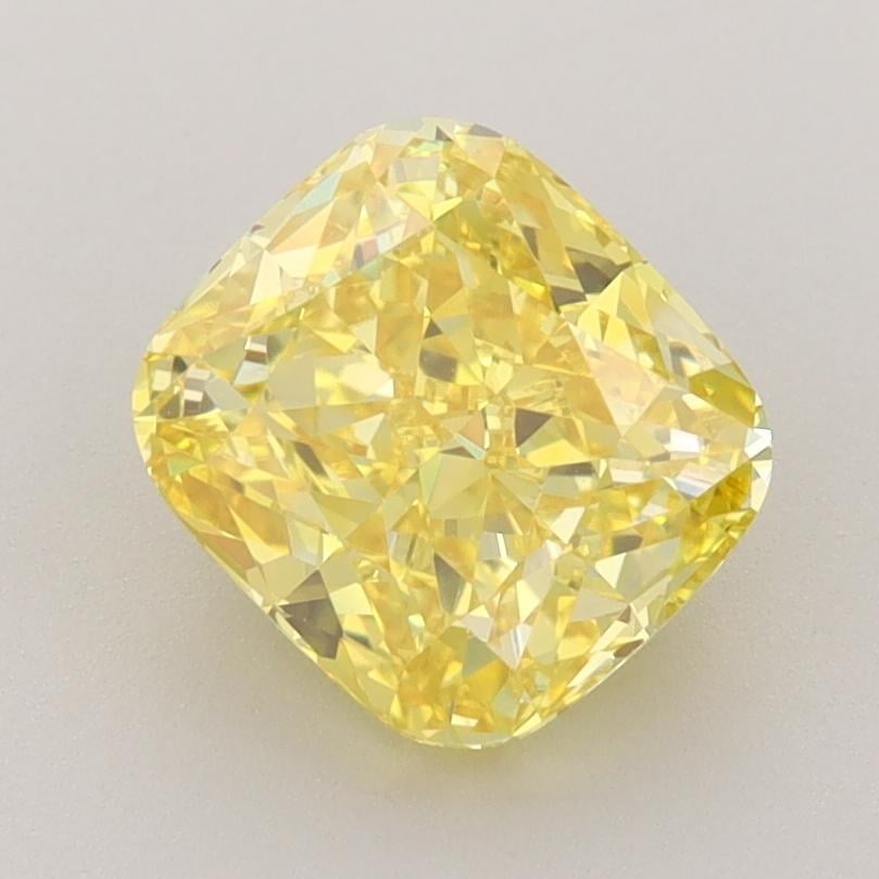 2.05 Ct. Fancy Vivid  Yellow Cushion Lab Grown Diamond