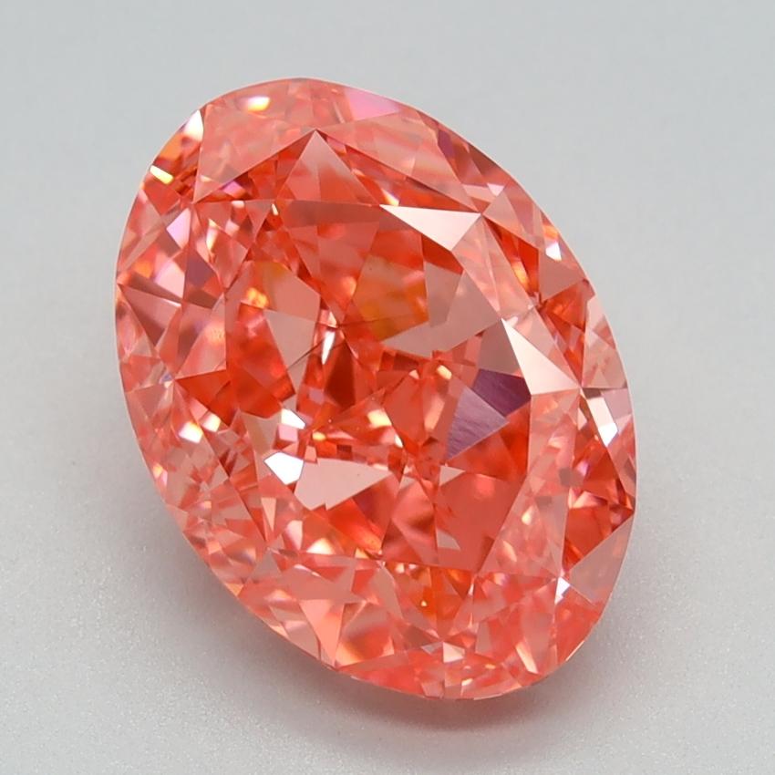 3.15 Ct. Fancy Vivid Pink Oval Lab Grown Diamond