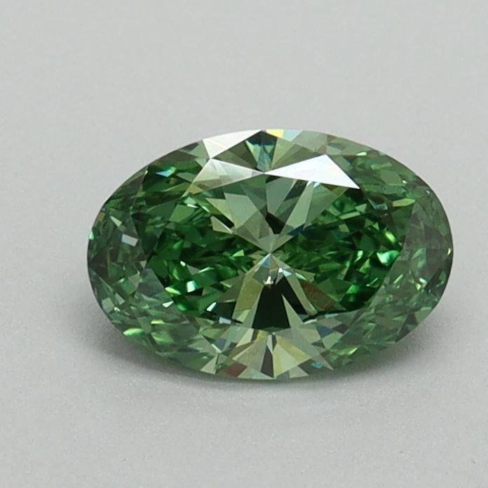 0.63 Ct. Fancy Vivid Green Oval Lab Grown Diamond