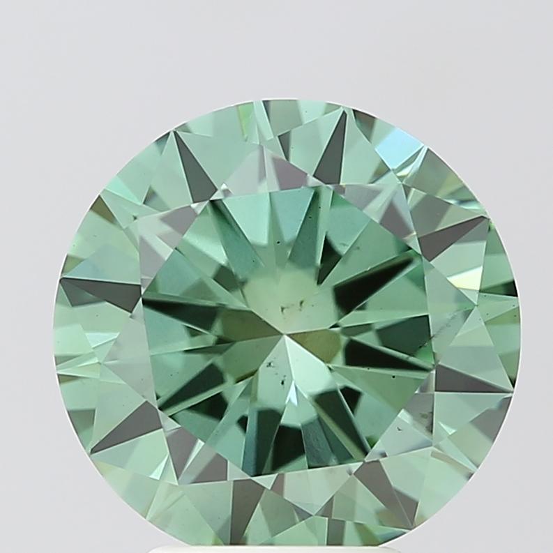 4.00 Ct. Fancy Vivid Green Round Lab Grown Diamond