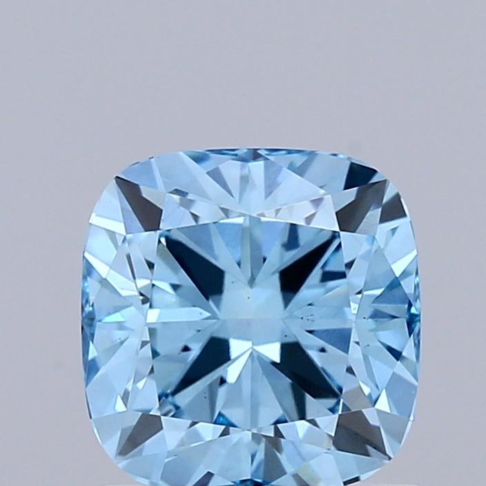 1.22 Ct. Fancy Vivid Blue Cushion Lab Grown Diamond