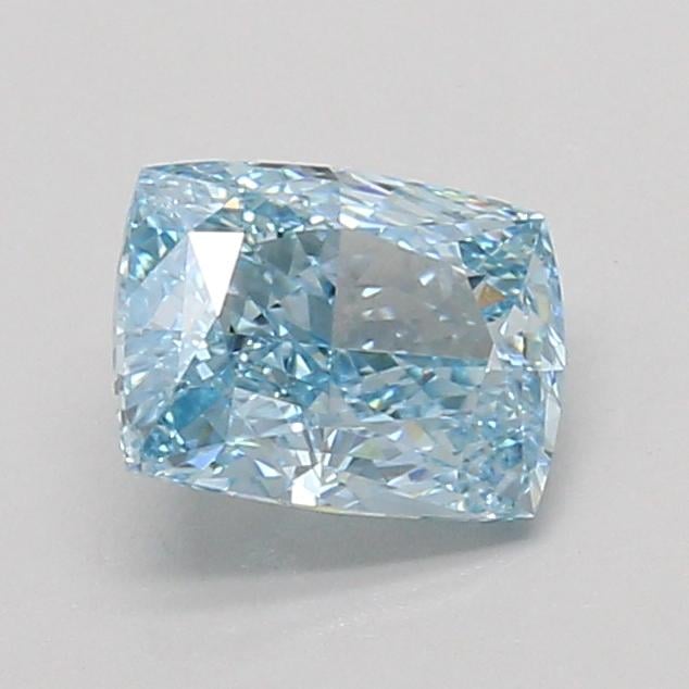 1.37 Ct. Fancy Vivid Blue Cushion Lab Grown Diamond