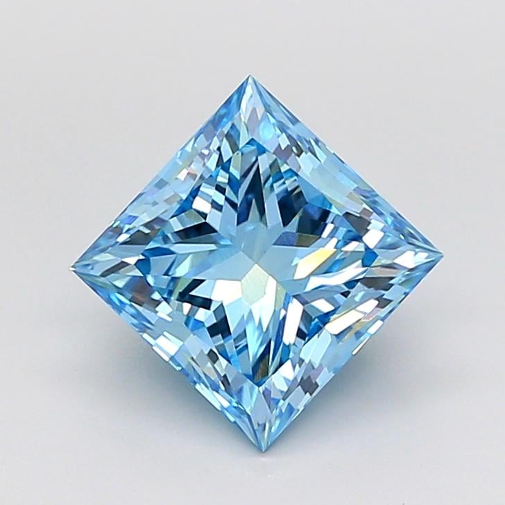 3.00 Ct. Fancy Vivid Blue Princess Lab Grown Diamond