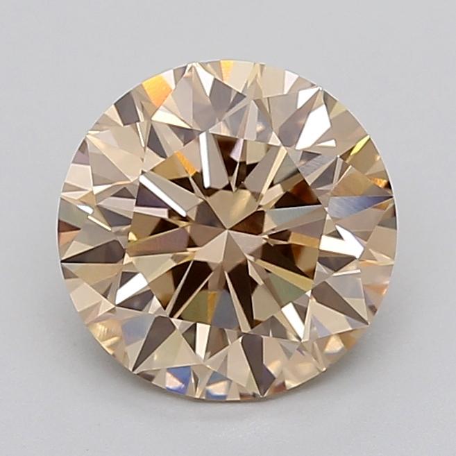 3.02 Ct. Light  Brown Round Lab Grown Diamond