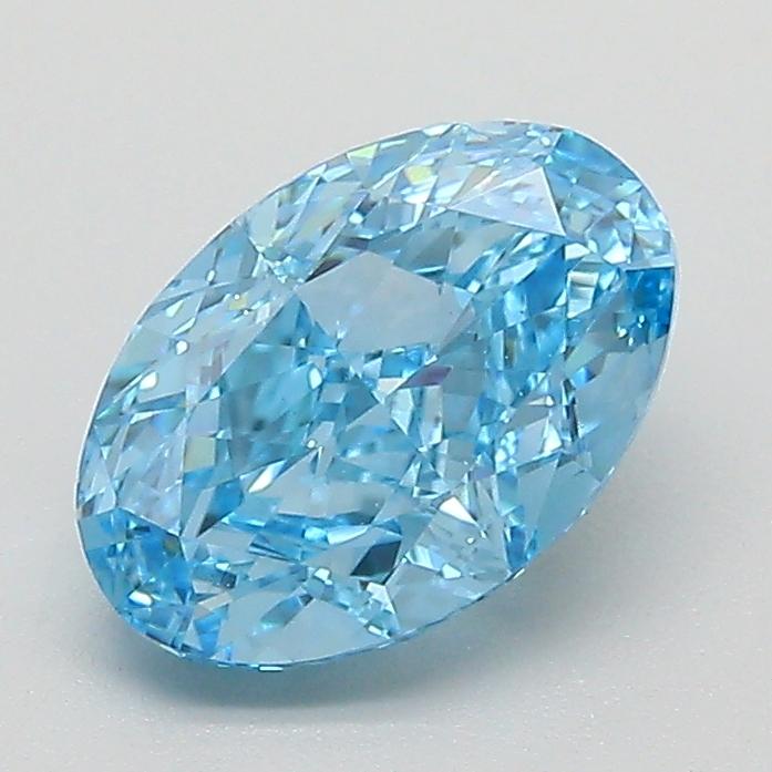 1.59 Ct. Fancy Vivid  Blue Oval Lab Grown Diamond