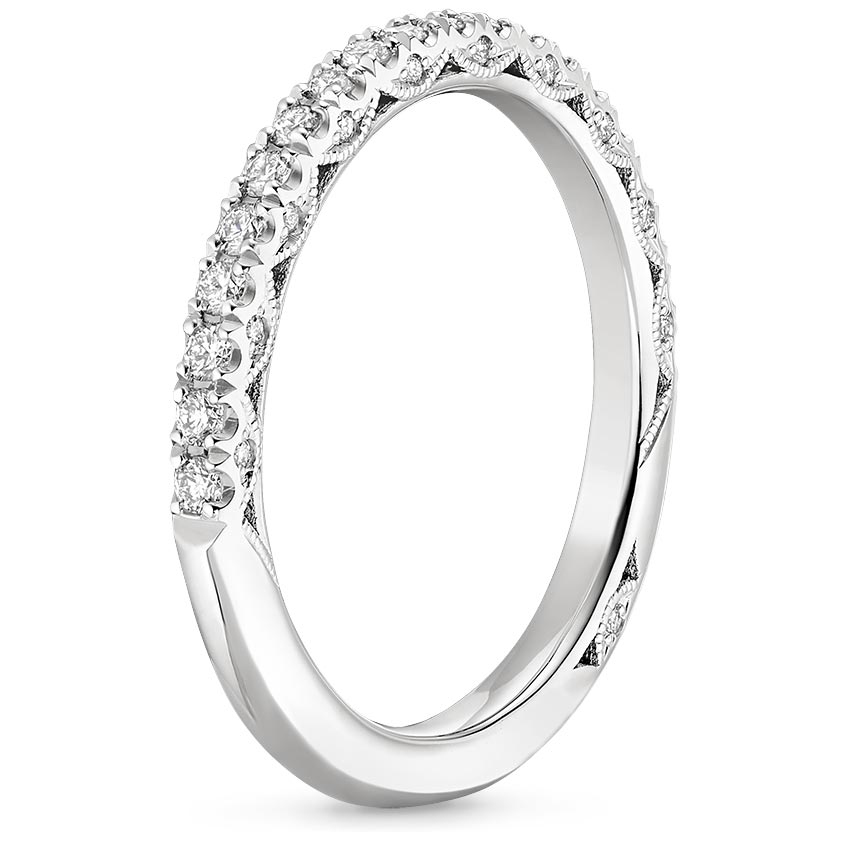 18K White Gold Tacori Petite Crescent Diamond Ring (1/4 ct. tw.), large side view
