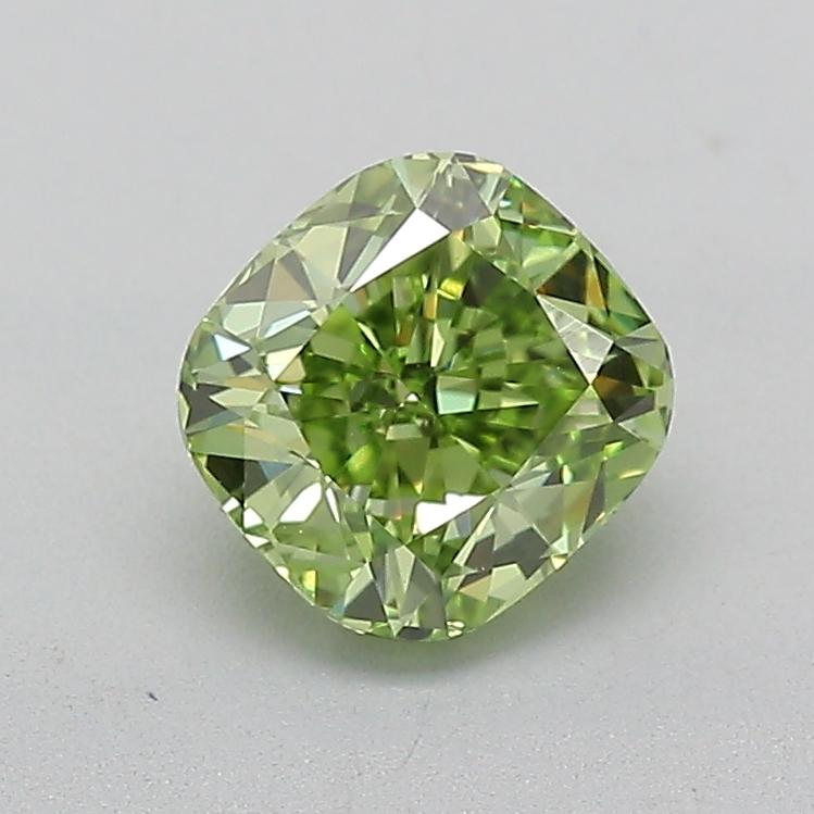 1.03 Ct. Fancy Vivid Green Cushion Lab Grown Diamond
